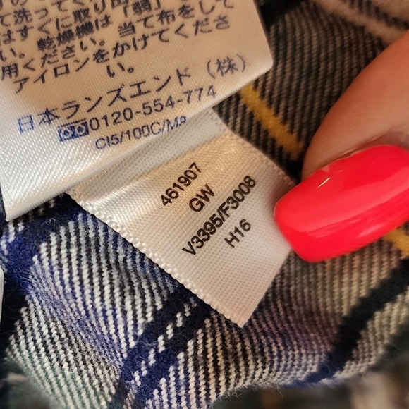 Lands' End Tartan Plaid Flannel long sleeve button down shirt. Men's size XL. - Picture 11 of 13